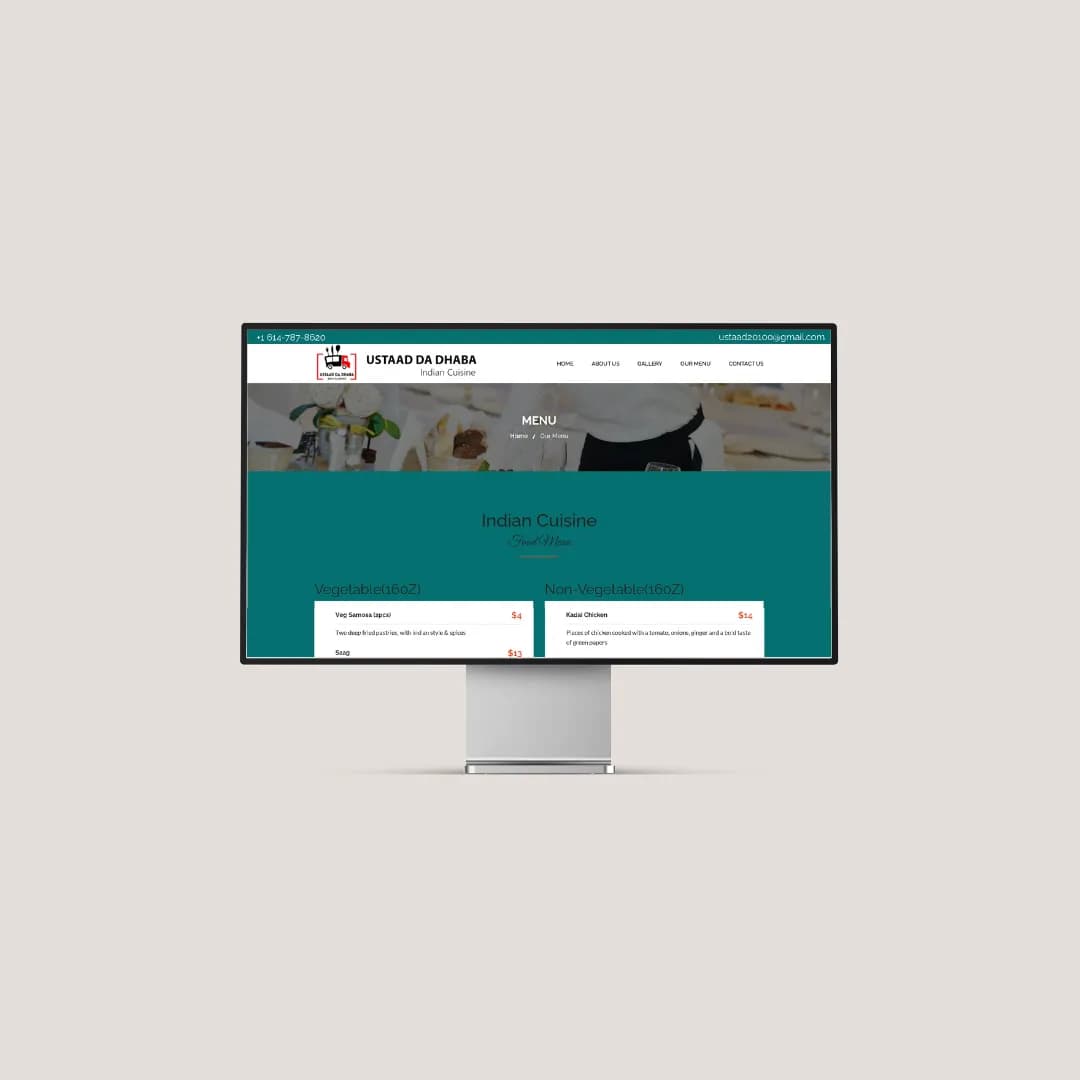 Ustaad Da Dhaba - Restaurant Web App (Online Ordering)